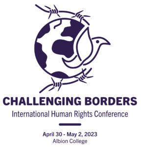 Conference logo, a globe with a bird breaking free from barbed wire.
